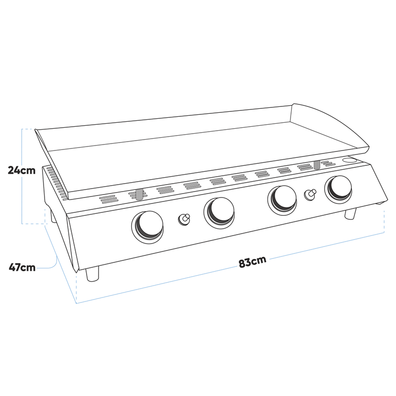 Dellonda DG23  4 Burner Portable Gas Plancha