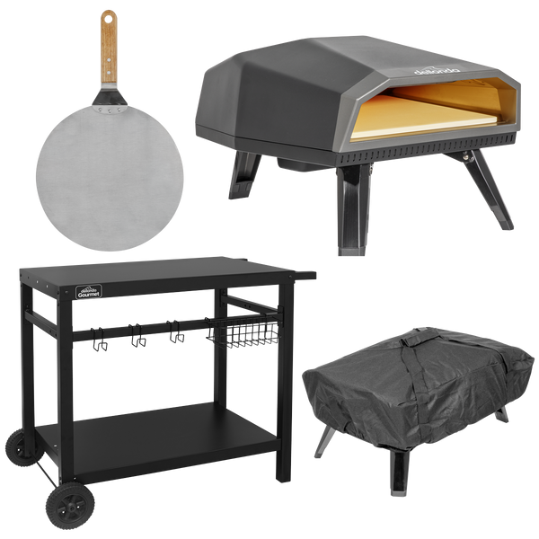 Sealey DG262 Dellonda Gas Pizza Oven with Water-Resistant Cover/Carry Bag, 12" Pizza Peel & Plancha Trolley