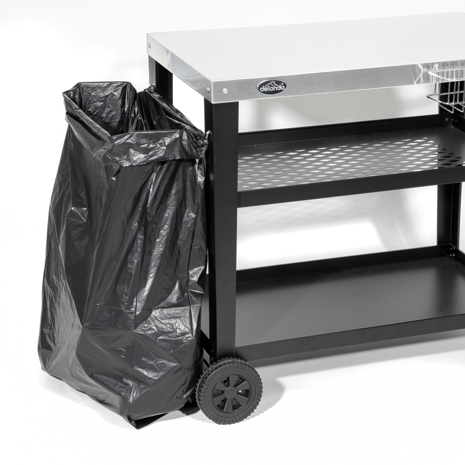 Dellonda DG263  Plancha Trolley with Utensil Holder - Stainless Steel Top
