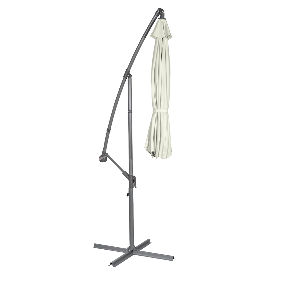 Dellonda DG265  Banana Parasol with Cover 3m - Cream