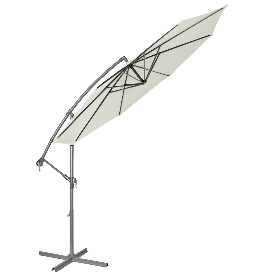 Dellonda DG265  Banana Parasol with Cover 3m - Cream