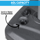 Dellonda DG266  Fillable Parasol Base with Wheels, Water/Sand Fill 60L