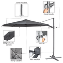 Dellonda DG267  Cantilever Parasol with 360 degree Rotation, Tilt & Cover 3m - Grey