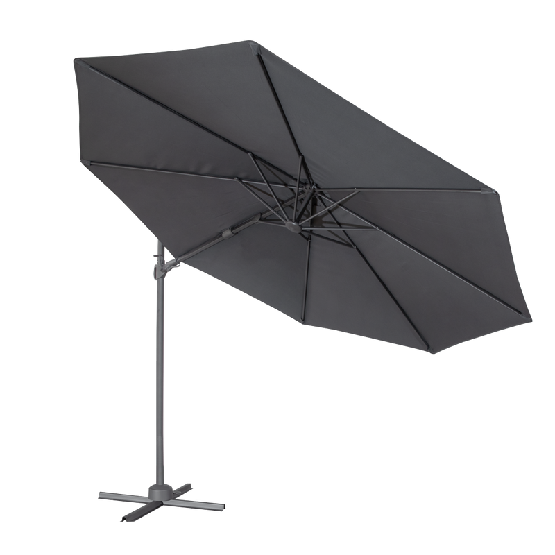 Sealey DG267 Dellonda Cantilever Parasol with 360 degree Rotation, Tilt & Cover 3m - Grey