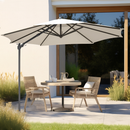 Dellonda DG268  Cantilever Parasol with 360 degree Rotation, Tilt & Cover 3m - Cream