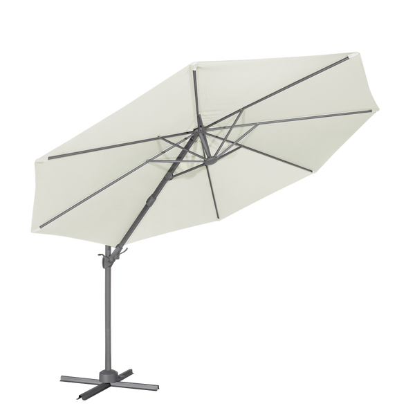 Dellonda DG268  Cantilever Parasol with 360 degree Rotation, Tilt & Cover 3m - Cream