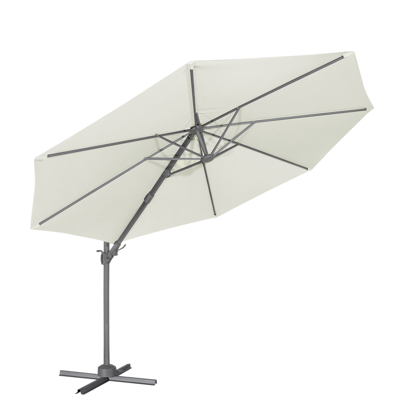 Dellonda DG268  Cantilever Parasol with 360 degree Rotation, Tilt & Cover 3m - Cream
