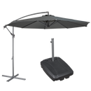 Dellonda DG270  Banana Parasol with Cover & Base 3m - Grey