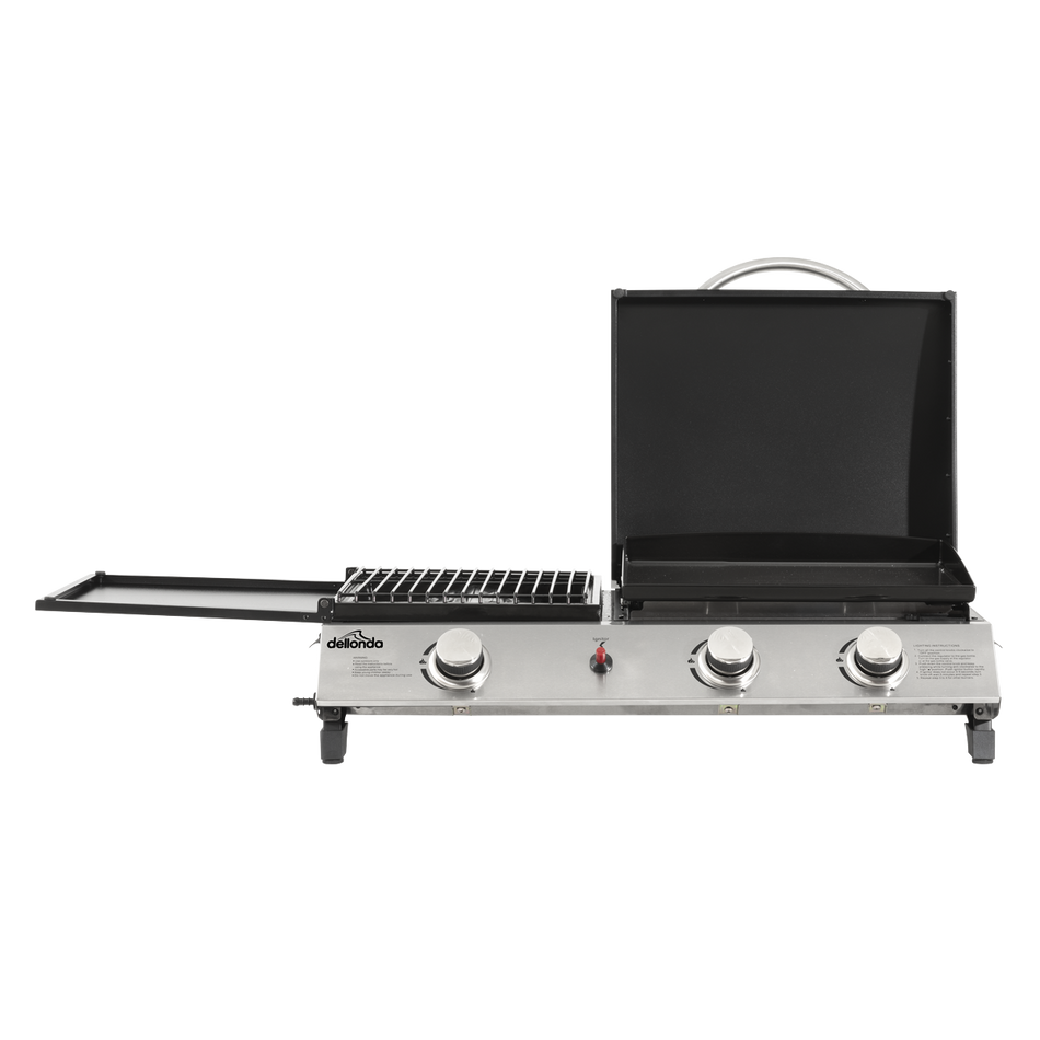 Dellonda DG276  3 Burner Stainless Steel Portable Gas Plancha/Grill 8.5kW