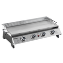 Dellonda DG277  4 Burner Stainless Steel Portable Gas Plancha with Warming Rack 10kW