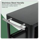 Dellonda DG282  BBQ/Plancha Workstation Trolley with Cupboard, Extension Table & Utensil Hooks, Black