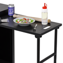 Dellonda DG282  BBQ/Plancha Workstation Trolley with Cupboard, Extension Table & Utensil Hooks, Black