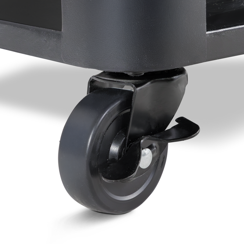 Dellonda DG282  BBQ/Plancha Workstation Trolley with Cupboard, Extension Table & Utensil Hooks, Black