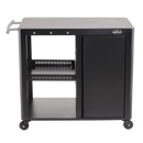 Dellonda DG282  BBQ/Plancha Workstation Trolley with Cupboard, Extension Table & Utensil Hooks, Black