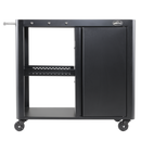Dellonda DG282  BBQ/Plancha Workstation Trolley with Cupboard, Extension Table & Utensil Hooks, Black