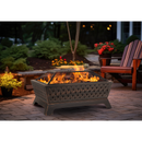 Dellonda DG44  35" Rectangular Outdoor Fire Pit, Antique Bronze Effect