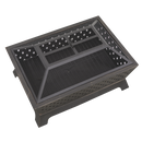 Dellonda DG44  35" Rectangular Outdoor Fire Pit, Antique Bronze Effect