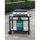 Dellonda DG45  Plancha Trolley with Utensil Holder - Black