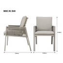 Dellonda DG49  Fusion Garden/Patio Dining Chairs with Armrests 6pc - Light Grey
