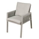 Dellonda DG49  Fusion Garden/Patio Dining Chairs with Armrests 6pc - Light Grey