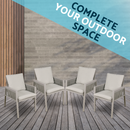Dellonda DG50  Fusion Garden/Patio Dining Chairs with Armrests 4pc - Light Grey