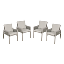 Dellonda DG50  Fusion Garden/Patio Dining Chairs with Armrests 4pc - Light Grey