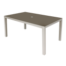 Dellonda DG51  Fusion Aluminium Garden Dining Table with Tempered Glass & Parasol Hole - Light Grey