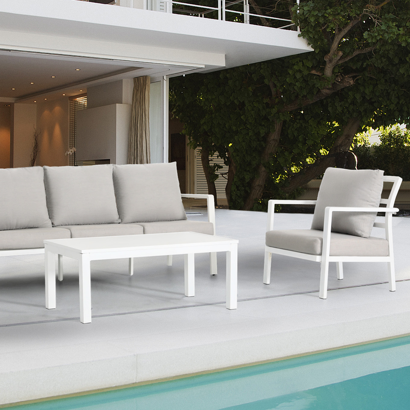 Dellonda DG52  Kyoto Aluminium Outdoor Sofa & Coffee Table Set 4pc