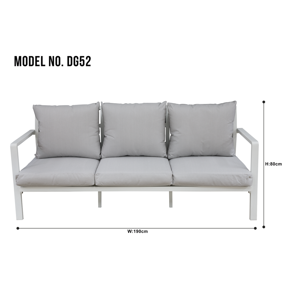 Dellonda DG52  Kyoto Aluminium Outdoor Sofa & Coffee Table Set 4pc