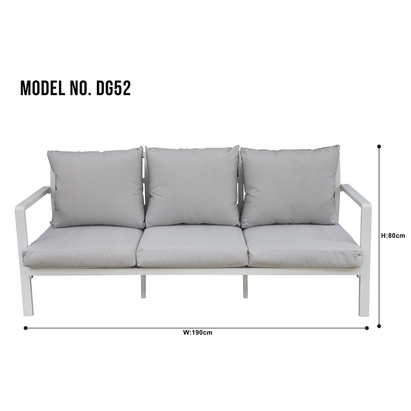 Dellonda DG52  Kyoto Aluminium Outdoor Sofa & Coffee Table Set 4pc