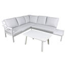 Dellonda DG53  Kyoto Aluminium Outdoor Corner Sofa & Coffee Table Set 3pc