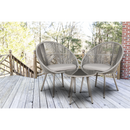 Dellonda DG55  Como Steel Bistro Set with Tempered Glass Tabletop 3pc