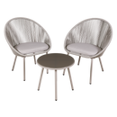 Dellonda DG55  Como Steel Bistro Set with Tempered Glass Tabletop 3pc