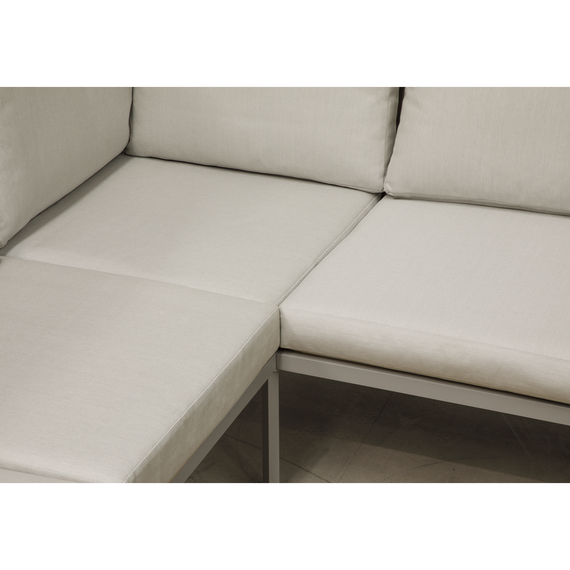 Dellonda DG57  Fusion Aluminium Outdoor Corner Sofa & Coffee Table Set 4pc