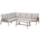 Dellonda DG57  Fusion Aluminium Outdoor Corner Sofa & Coffee Table Set 4pc