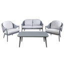 Dellonda DG59  Echo Aluminium Outdoor Sofa, Chair & Coffee Table Set 4pc