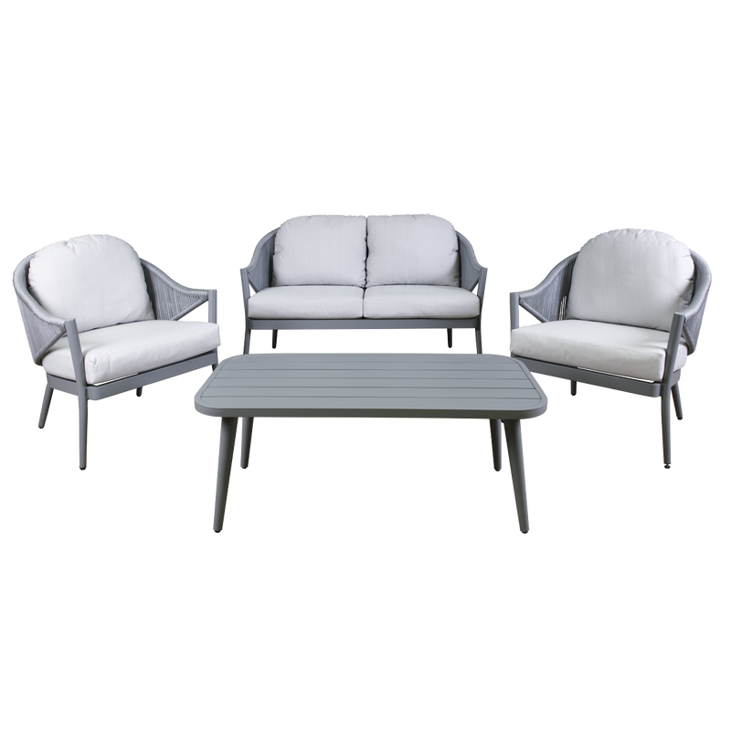 Dellonda DG59  Echo Aluminium Outdoor Sofa, Chair & Coffee Table Set 4pc