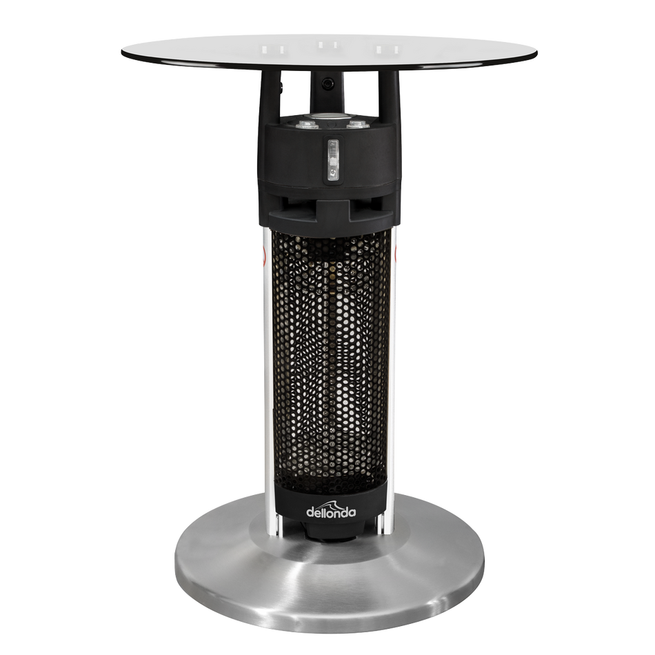 Dellonda DG62  Bistro Table with 1200W Heater, 65cm, Black/Stainless Steel
