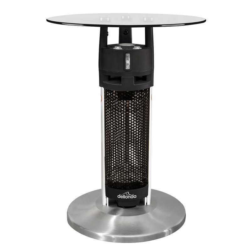 Dellonda DG62  Bistro Table with 1200W Heater, 65cm, Black/Stainless Steel