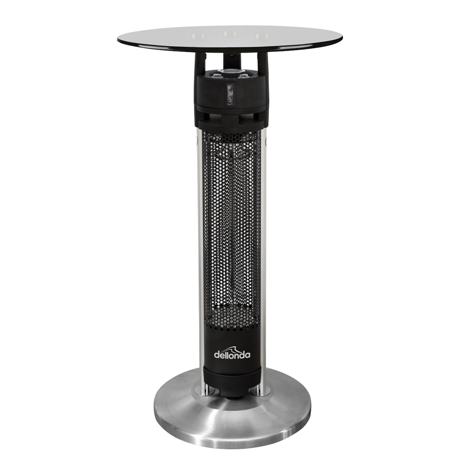 Dellonda DG63  Bistro Table with 1600W Heater, 95cm, Black/Stainless Steel