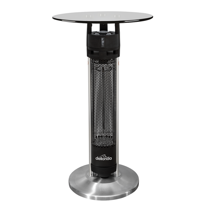 Dellonda DG63  Bistro Table with 1600W Heater, 95cm, Black/Stainless Steel