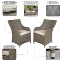 Dellonda DG64  Chester Rattan Wicker Outdoor Garden Dining Chairs 2pc