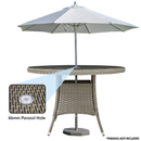 Dellonda DG66  Chester Rattan Wicker Round Outdoor Dining Table with Tempered Glass Top