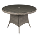 Dellonda DG66  Chester Rattan Wicker Round Outdoor Dining Table with Tempered Glass Top