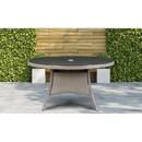 Dellonda DG67  Chester Rattan Wicker Round Outdoor Dining Table with Tempered Glass Top
