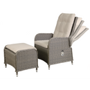 Dellonda DG68  Chester Rattan Wicker Outdoor Recliner Loungers & Table Set 5pc