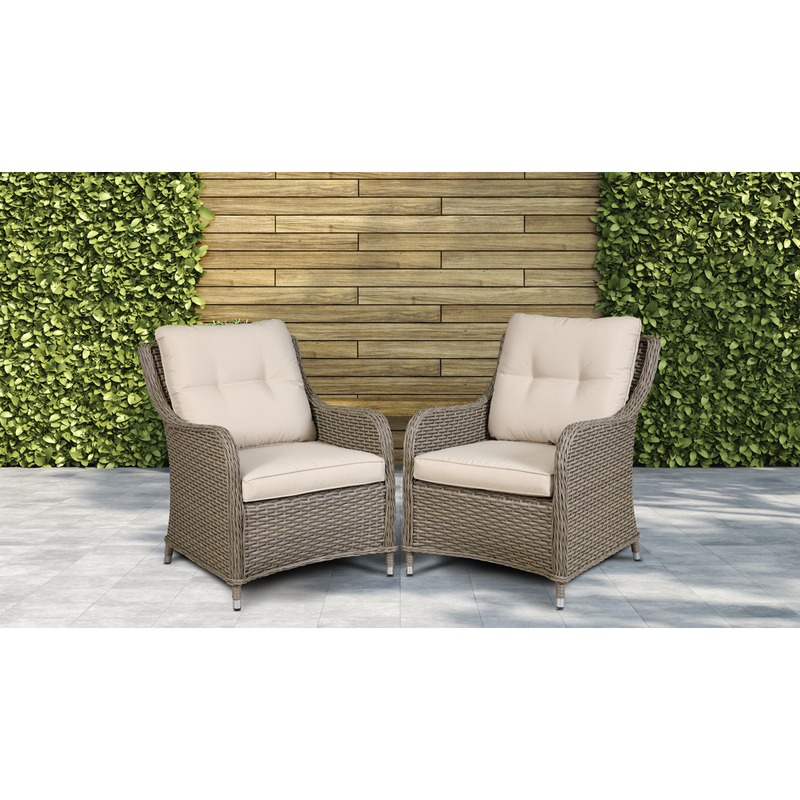 Dellonda DG69  Chester Rattan Wicker Outdoor Armchairs 2pc
