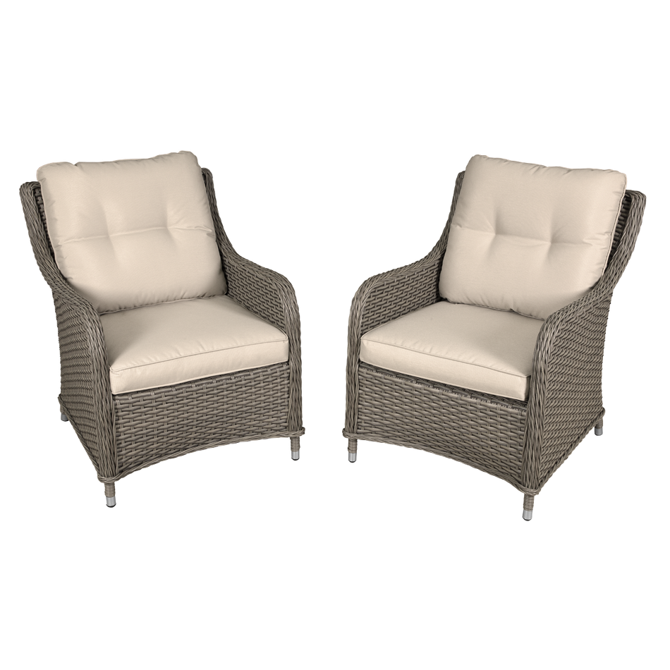 Dellonda DG69  Chester Rattan Wicker Outdoor Armchairs 2pc
