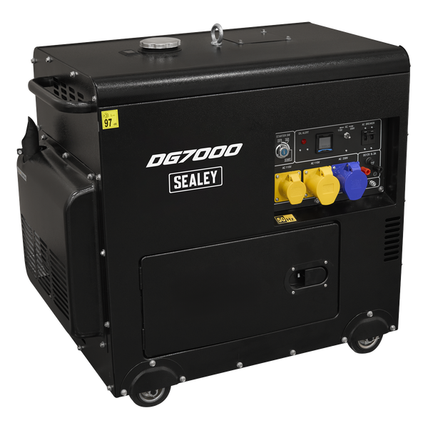 SEALEY DG7000 7000W Diesel Generator 4-Stroke Engine 110/230V