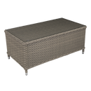 Dellonda DG71  Chester Rattan Wicker Outdoor Balcony Table with Tempered Glass Top